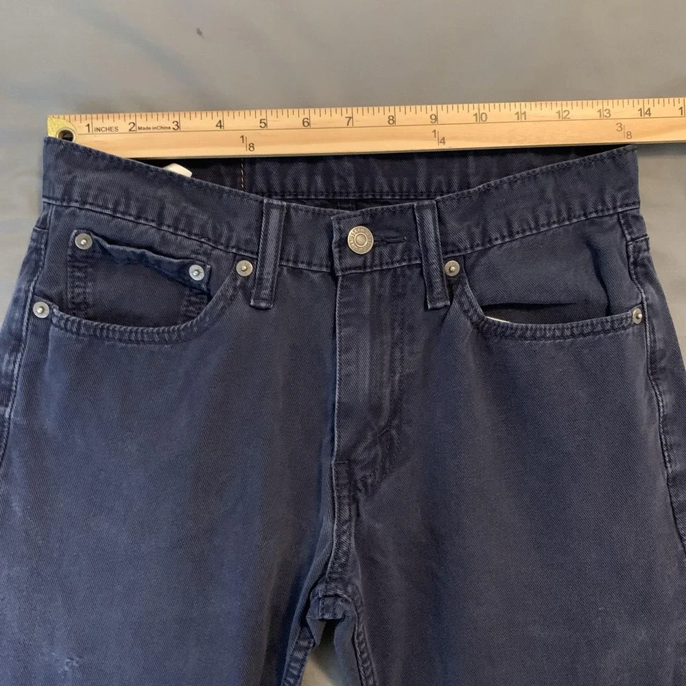 Levis‎ 502 Jeans Mens 28x32 Navy Blue Stretch Tapered Leg Denim Pants Casual